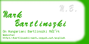 mark bartlinszki business card